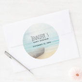 Sticker Rond Plage côtière Scène Baby shower nautique (Enveloppe)
