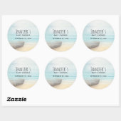 Sticker Rond Plage côtière Scène Baby shower nautique (Feuille)