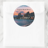 Sticker Rond Plage d'Acapulco, Mexique (Sac)