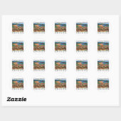 Sticker Rond Plage de Cannon ~ Oregon (Feuille)