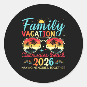 Sticker Rond Plage de Clearwater Floride Vacances en famille