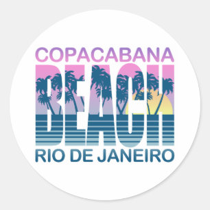 Sticker Rond Plage de Copacabana