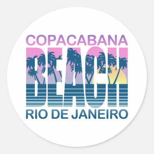 Sticker Rond Plage de Copacabana (Devant)