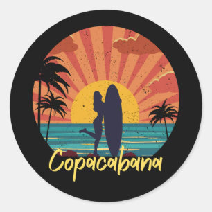 Sticker Rond Plage de Copacabana
