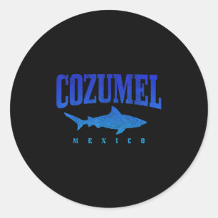 Sticker Rond Plage de Cozumel Mexique Plongeur plongée plongée