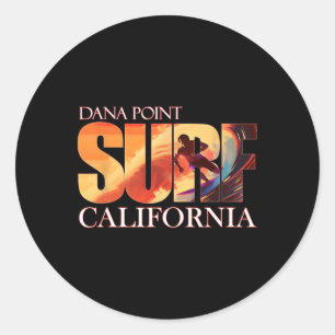 Sticker Rond Plage de Dana Point Californie Surf pour hommes fe
