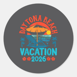 Sticker Rond Plage de Daytona Floride 2026 Vacances familiales