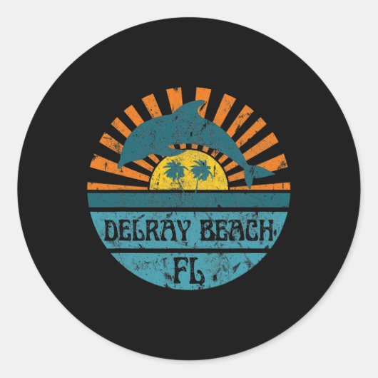 Sticker Rond Plage de Delray (Devant)