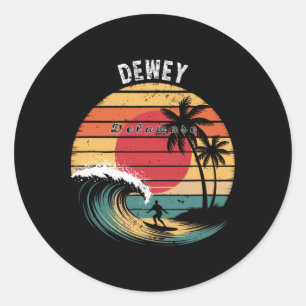 Sticker Rond Plage de Dewey Beach Delaware Surf