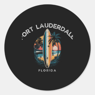 Sticker Rond Plage de Fort Lauderdale Floride Hommes Femmes Sur