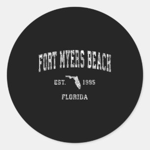 Sticker Rond Plage de Fort Myers Floride Fl Vintage Sport Athlé