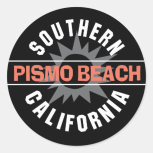 Sticker Rond Plage de la Californie du sud - de Pismo