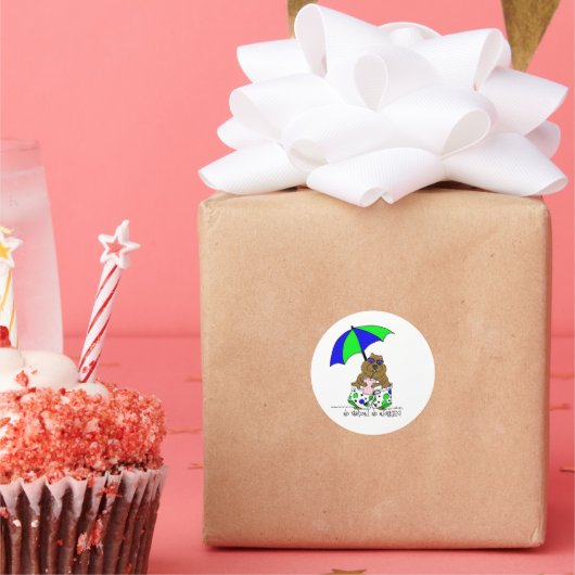 Sticker Rond Plage de la marmotte (Fête)