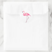 Sticker Rond Plage de Mariage Flamant rose rose tropical de la  (Sac)