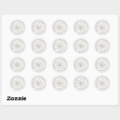 Sticker Rond Plage de mariage Merci Sand Heart  (Feuille)