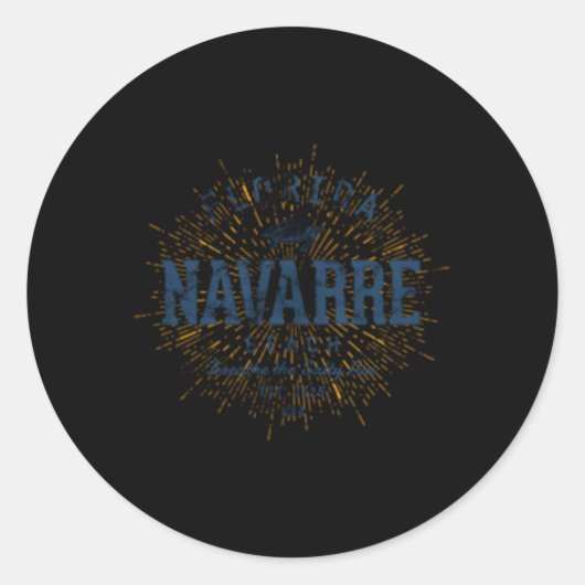 Sticker Rond Plage de Navarre (Devant)
