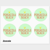 Sticker Rond Plage de Pensacola (Feuille)