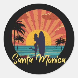 Sticker Rond Plage de père Noël Monica