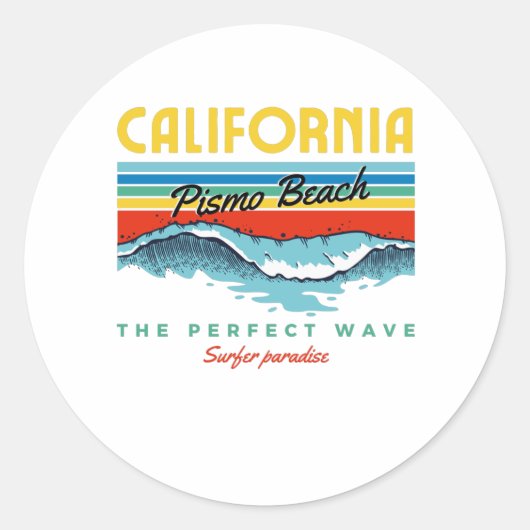 Sticker Rond Plage de Pismo (Devant)