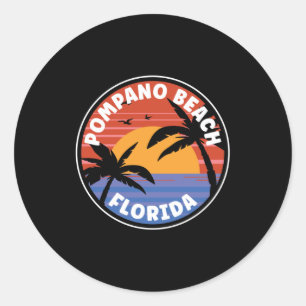 Sticker Rond Plage de Pompano - Floride Sunrise