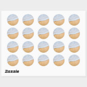 Sticker Rond Plage de sable avec Surf en mousse (Feuille)