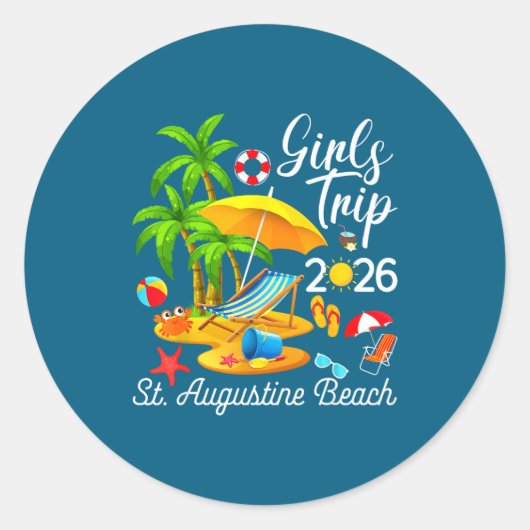 Sticker Rond Plage de St Augustine Floride Été (Devant)