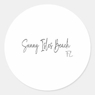 Sticker Rond Plage de Sunny Isles Floride Ca Rétro