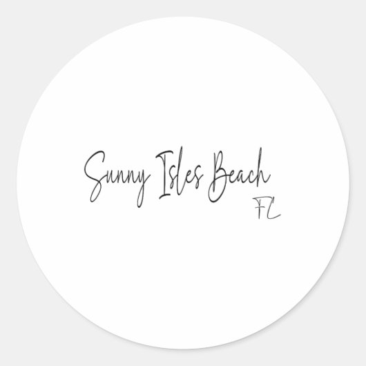 Sticker Rond Plage de Sunny Isles Floride Ca Rétro (Devant)