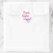 Sticker Rond Plage. Eau. Heureux ! (Sac)