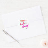 Sticker Rond Plage. Eau. Heureux ! (Enveloppe)