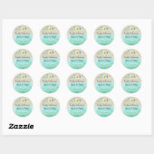 Sticker Rond Plage florale tropicale Sweet 16 Anniversaire (Feuille)