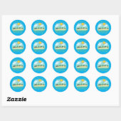 Sticker Rond Plage Happy Place Thunder_Cove (Feuille)