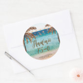 Sticker Rond plage Hawaii 75 0 cinquante anniversaire autocolla (Enveloppe)