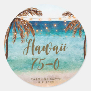 Sticker Rond plage Hawaii 75 0 cinquante anniversaire autocolla