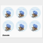 Sticker Rond Plage Hydrangea Blue (Feuille)