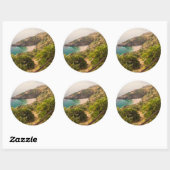 Sticker Rond Plage isolée à Lo Zingaro, Sicile (Feuille)