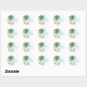 Sticker Rond Plage Noël Tropical Palm Tree (Feuille)