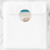 Sticker Rond Plage océanique paisible : Sunhat d'été et Sandale (Sac)