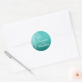 Sticker Rond Plage Palm Tree Silhouette Favoriser | aqua (Enveloppe)
