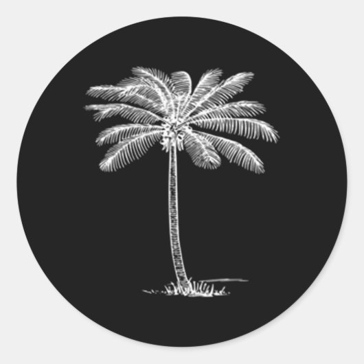 Sticker Rond Plage Palm Tree Vacances tropicales (Devant)