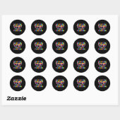 Sticker Rond Plage Pas Enseigner Funny Été Enseignant Plage V (Feuille)