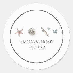 Sticker Rond Plage Pastel