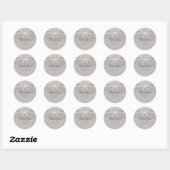 Sticker Rond Plage Starfish Grey Chic Mariage élégant Faveur (Feuille)