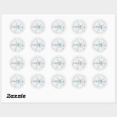 Sticker Rond Plage Starfish Merci Mariage rustique Favoriser (Feuille)