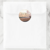 Sticker Rond Plage Sunset Mariage Plumeria (Sac)