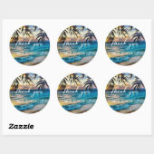 Sticker Rond Plage Sunset String Lights (Feuille)