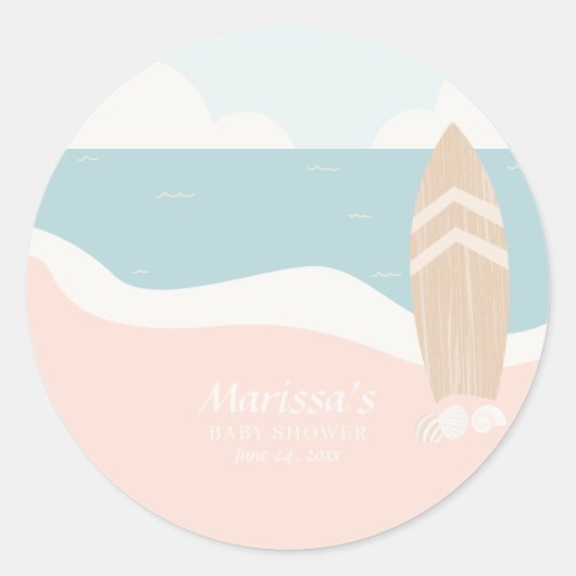Sticker Rond Plage Surboard (Devant)