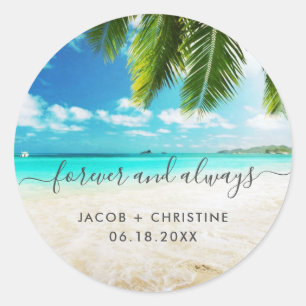 Sticker Rond Plage Toujours Faveur Mariage
