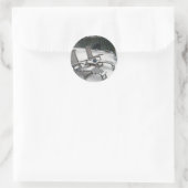 Sticker Rond Plage trop froide (Sac)