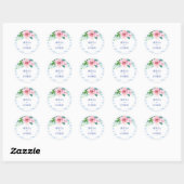 Sticker Rond Plage Tropical Floral été Mariage d'aquarelle (Feuille)